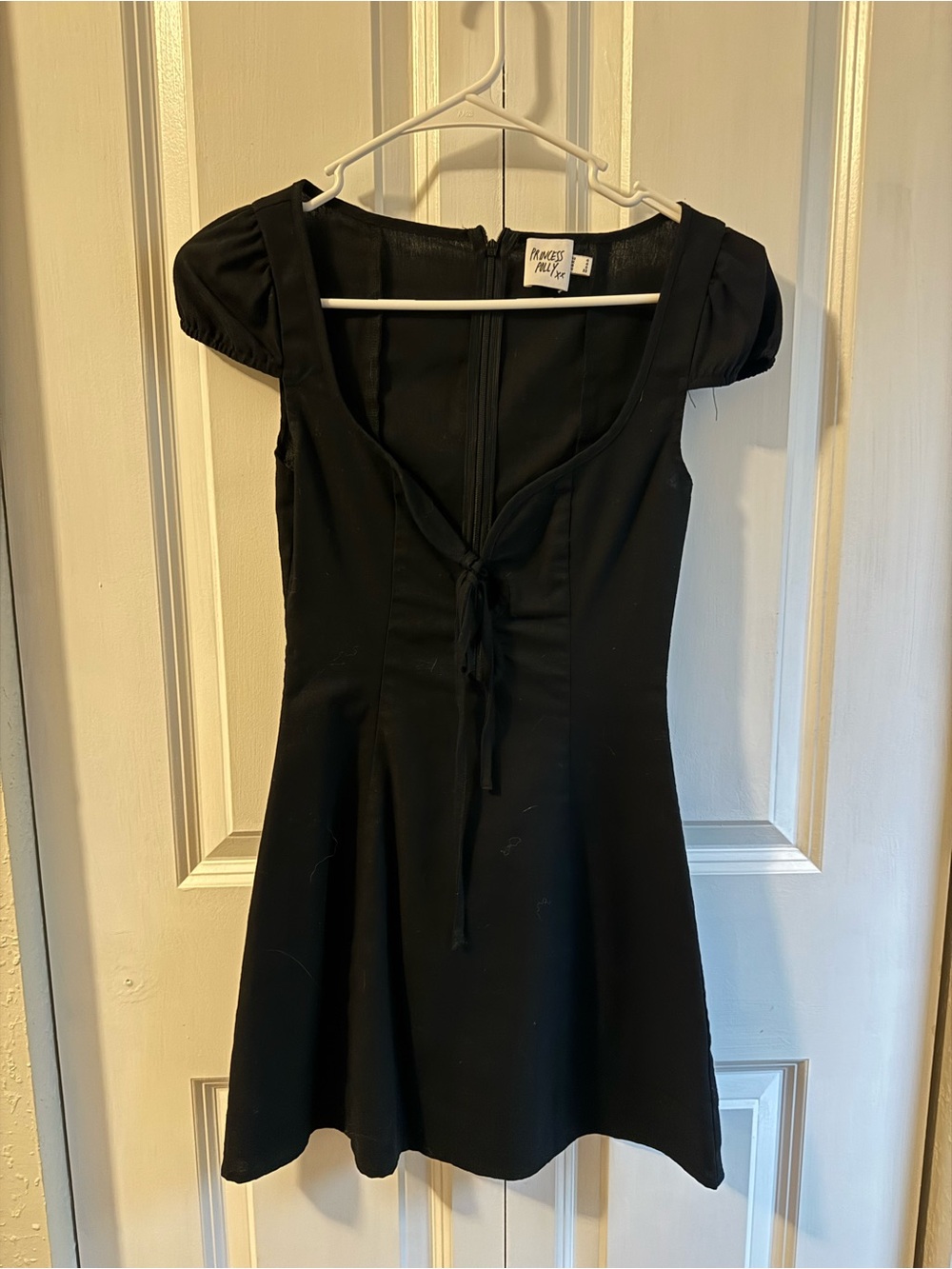 Mango Black Tie-Front Mini Dress